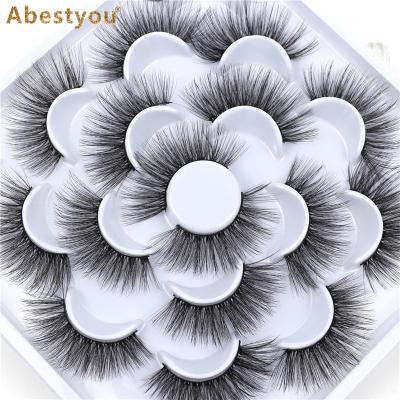 China SPARK Abestyou 10pair Thick Faux 3D Mink Lashes Natural Long Flower Lash Book Dramatic Fake Lashes Makeup Eyelash Extension Maquiagem for sale