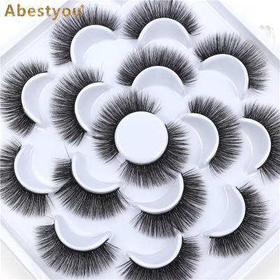 China Wholesale NEW 10Pairs Eyelash Extension 3D Mink Lashes Natural Eyelashes Feather Highlights Abestyou Bold False Eyelashes Makeup for sale