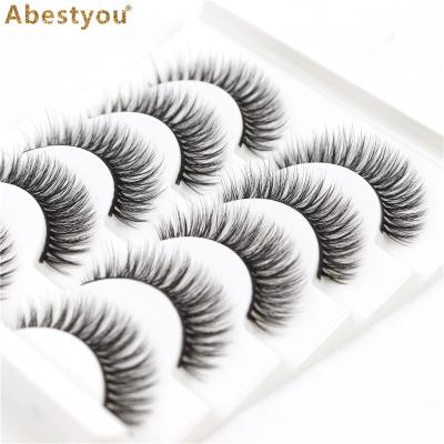 China SPARK Abestyou 5 Pairs Hand Made Natural Mink Lashes High Quality False Eyelashes 3D Long False Eyelash Extensions for sale