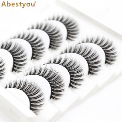 China Abestyou 5pairs 3D Full Volume False Mink Eyelashes Thick False Eyelashes Makeup Tools Cruelty Free Dramatic Lint Free False Lashes Strip for sale