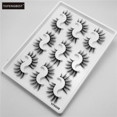 China Natural False Eyelashes 9pairs False Lashes Long Makeup 3D Mink Lashes Eyelash Extension Mink Lashes For Beauty for sale