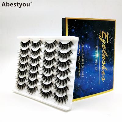 China Abestyou 14pairs Full Volume Lashes Free Sample Private Label Eyelash Mink Vendor, 5d Mink Faux Fur Lashes, 25mm 3D Mink Eyelashes for sale