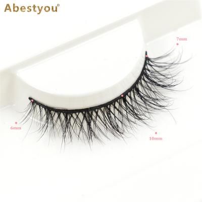 China Abestyou 6-10mm Long Natural 5d Short Mink Lashes With Brand Color Box Tapered Soft Fake Lashes Wholesale Makeup Sets for sale