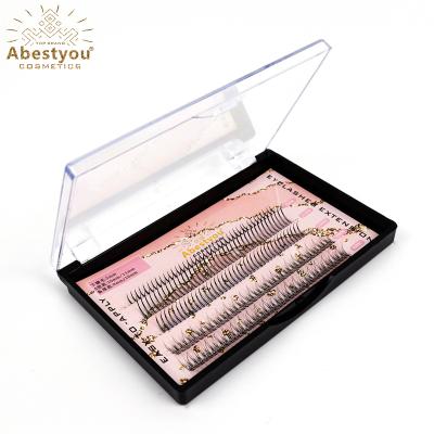 China Abestyou long natural fish tail+A lashes+lower lashes mixed natural false eyelashes self-grafting false group eyelash strands for sale