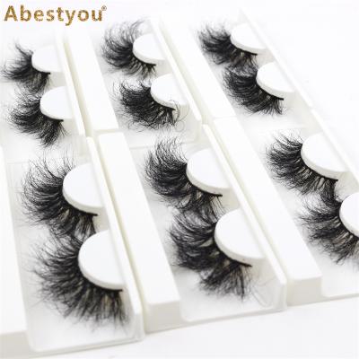 China Soft Crisscross Mink Lashes Makeup Mink Eyelashes Fluffy Messy Natural Mink Lashes Wholesale Eyelashes Bulk Cosmetic 25mm Lashes Abestyou for sale