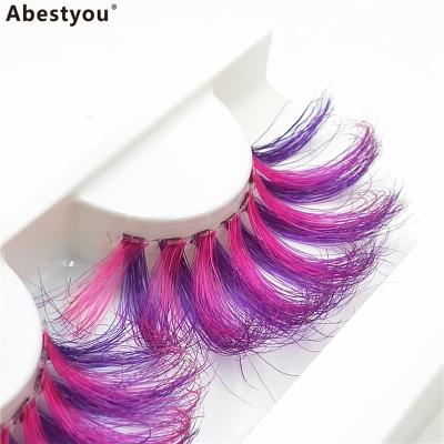 China Glow In The Dark Lashes Supplier 8d Mink Lashes With Transparent Full Stripe Stripe Length 25mm Halloween Eyelashes Abestyou Costume Game Lashes for sale