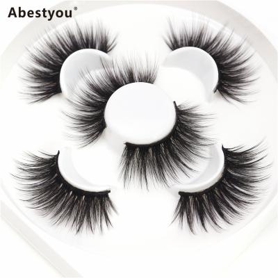 China Abestyou 25mm Length Handmade Full Length 3D Mink Lashes Thick Strip Lashes Cruelty Free Luxury Makeup Dramatic Highlights for sale