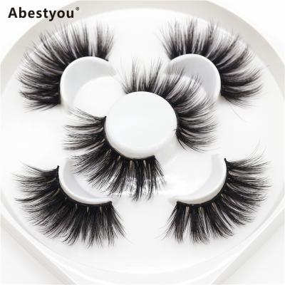 China Abestyou 25mm 3Pairs 6D Mink Eyelashes Faux Fluffy Wispy False Eyelashes Natural Handmade Reusable Dramatic Eyelashes for sale