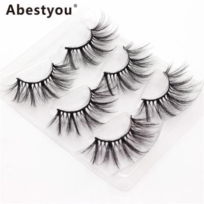 China Glow in the Dark Abestyou New 3pairs in One Faux 5D Mink Lashes 25mm Length Light Lashes Thin Lashes For Daily Use For Girls Wholesale Eyelashes for sale