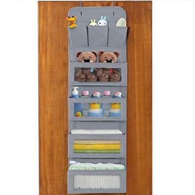 China QJMAX New Design Folding Hanging Storage Organizer For Door With Windows Clear for sale