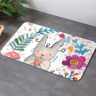 China QJMAX High Quality Sustainable Custom Design Printing Diatomite Magic Quick Dry Foot Mat for sale