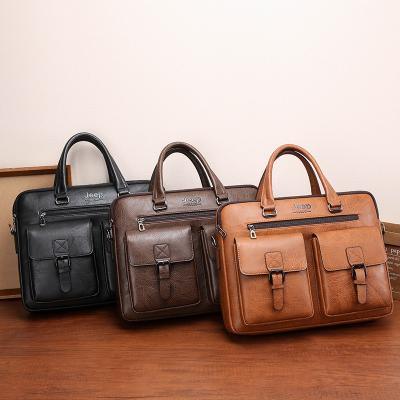 China Daily Used New Design Vintage Office Laptop Bag For Men Genuine Leather Briefcase Bag For Men Messenger Bag for Travel School for sale