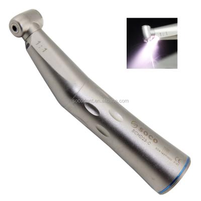 China SOCO 1:1 push channel fiber optic dental interior angle knob pure titanium conra low speed handpiece /SCHD23-C for sale