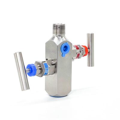 China Integrated Stainless Steel Two Valve Group Instrument Pressure Gauge Valve for sale