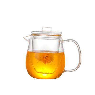 China Sustainable Hot sale High borosilicate Eco-Friendly insulated glass teapot with infuser for sale