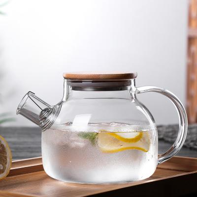 China Sustainable Factory direct sale Transparent Heat Resistant borosilicate glass teapot with infuser for sale