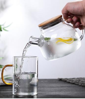 China Sustainable High Quality 500ml Eco-friendly Transparent insulated Borosilicate Glass Teapot for sale