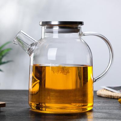 China Sustainable Wholesale Eco-friendly Transparent Heat Resistant borosilicate glass teapot for sale