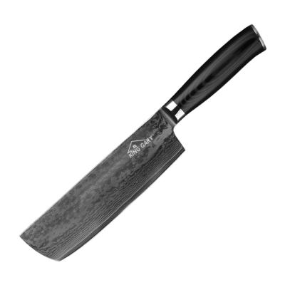 China Sustainable Professional Custom 7 Inch Damascus Steel Kitchen Knife Multifunctional Kitchen Cooking Knife Chef's Small Cleaver for sale