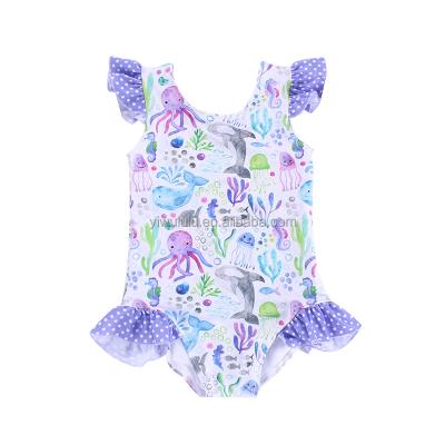 China New Arrival Breathable Wear Sea Animals Kids Swimming Beach Wear Baby Plus Size One Piece Swimsuit for sale