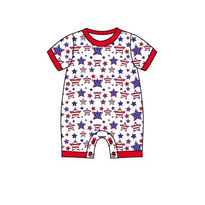 China Viable Boys Fashionable Clothing 2022 New Short Sleeve Patchwork Baby Boy Kids Rompers for sale