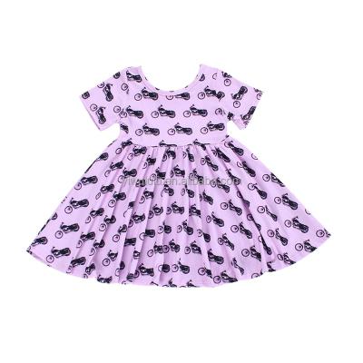 China Wholesale Milk Girl Clothing Boutique Soft Silk Material Sustainable Kids Twirl Dress for sale