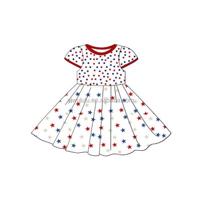 China 2022 New Arrival Summer Short Sleeve Dresses Girls Star Printed Dress Girls Dress for sale