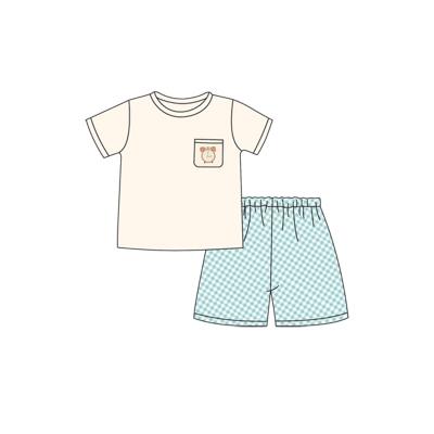 China Top + Pant Matching Sets Short Sleeve Custom Printing Boy Sweatsuit Sets Summer Baby Shorts T-shirt Set Kids Clothing Sets for sale