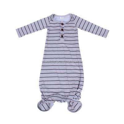 China Baby Boy Breathable Sleep Wears Long Sleeve Knotted Striped Boy Nightgown Toddler Infant Robes for sale