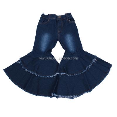 China Girls Jean Pants 2020 Wholesale Two Layer Breathable Bell Pants High Quality Baby Denim Pants for sale