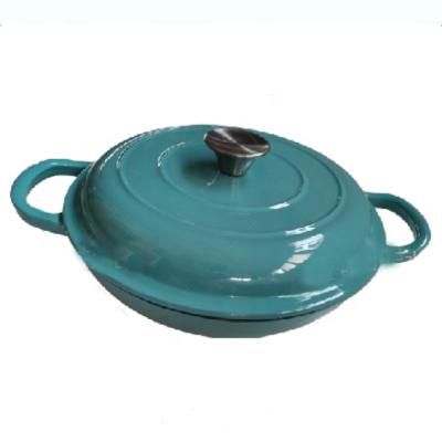 China Viable wholesale high quality factory price 002 enamel coated cast iron with lid dutch oven cookware for kitchen outdoor camping for sale