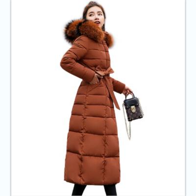 China Factory Price Viable High Quality Women's Over-the-Knee Stockings Cotton Hooded Coat Long Thick With Detachable Fur Collar for sale