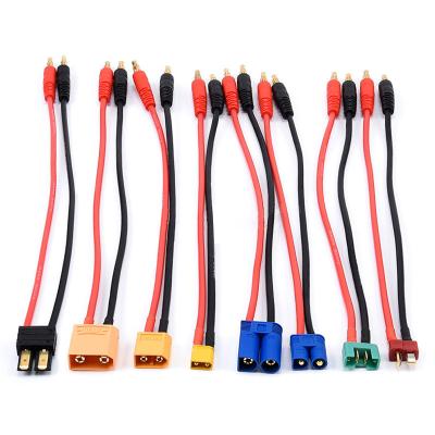 China Auto Mass 4mm Banana Plug to Male XT90 XT60 EC5 TRX JST Tamiya Connector Charger Adapter Cable 14AWG 30cm for RC IMAX B6 Charger for sale