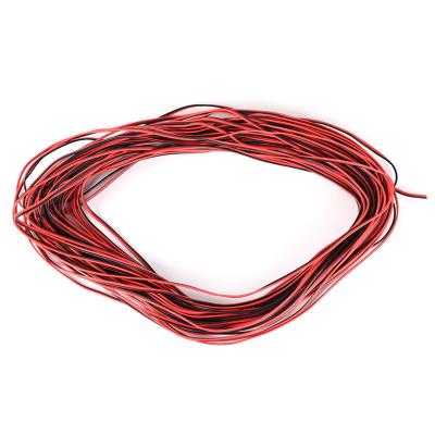 China China Manufacturer Durable Heating 1 Piece 10m 2 Pin Mains Cord 2468 Black Red 2 Pin Electronics Wire Flat Cable 24AWG AWM for sale