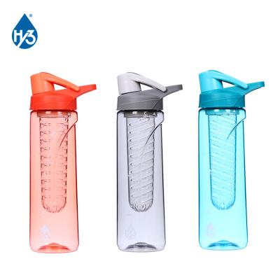 China Viable Fashion 750ml Custom Printed Colorful Design Fruit Infuser Outdoor Sport Tritan BPA Plastic Water Bottle Wholesale Free for sale