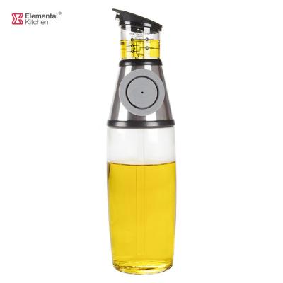 China Sustainable 500ml Kitchen Cooking Dispenser Glass Measured Bottle For Olive Oil And Vinegar Empty Measuring Premium for sale