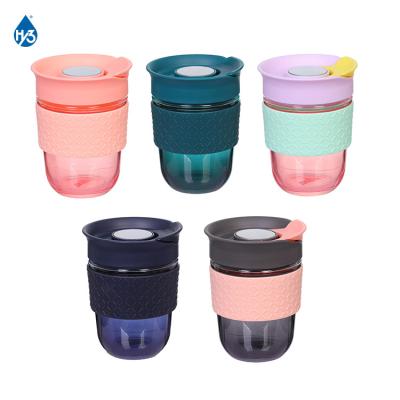 China Hy3 360ml 12oz Mini Viable Hot Selling Drinking Glass Coffee Cup Vintage Water Cup Cute Personalized Tumbler Bottle With Silicone Sleeve for sale