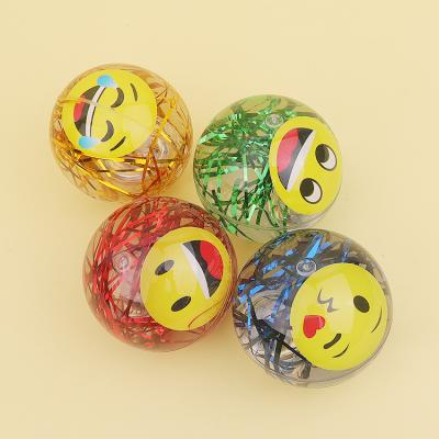 China Plastic TPU Crystal Bling Dynamic Smile Water Bouncing Ball Toy With Rope for sale