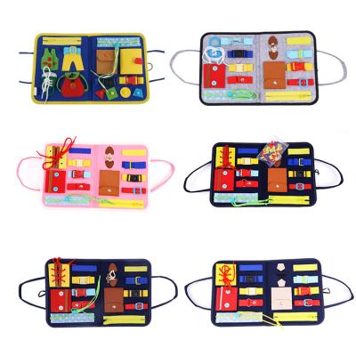 China New Educational Bag Design Book Toddler Montessori Busy Kids Toys Sensory Autism Foldable Felt Busy Board for sale