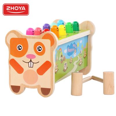 China Factory price high quality fun big ten stack cartoon beat-a-mole game parent-child interactive early education wooden puzzle toys for sale