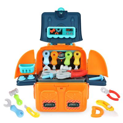 China Latest Safety Design Portable Workbench Suitcase Box Pretend Play Engineering Construction Set Kit Tool Toy for sale