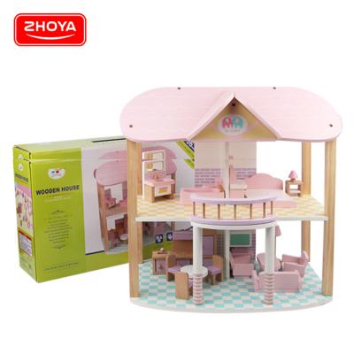 China High Quality Zhorya Mini Furniture Toy Doll House Wooden Dollhouse Children Educational Role Playing Game for sale