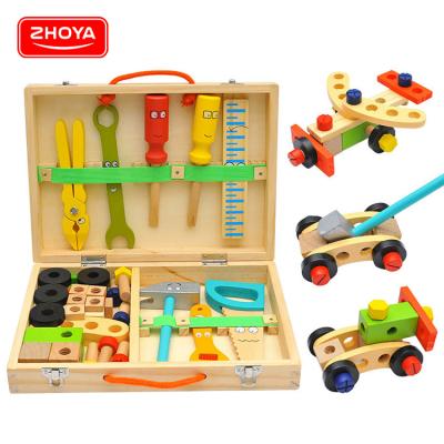 China Zhorya High Quality Kid Other Pretend Play Toys Tool Kit Early Educational Learning Toys Wooden Toolbox Set Toy For Kids for sale