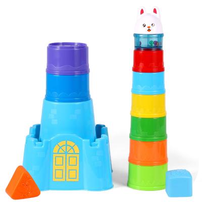 China Colorful Cartoon Castle Series Of Eco-friendly Material Educational Baby Toys Stacking Cups for sale