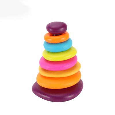 China Hot Sale High Quality Soft Plastic Stack Ring DIY Colorful Educational Toys For Children for sale