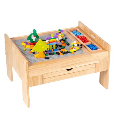 China Wholesale Custom Baby Toy Table Solid Building Block Multifunctional Wooden Table Interesting For Children for sale