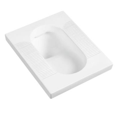 China SQ003 One Piece Asian White Ceramic Squat Toilet Pan Without Fender for sale