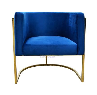 China Contemporary Style Mid Century Gold Navy Blue American Luxury Tub Chair for sale