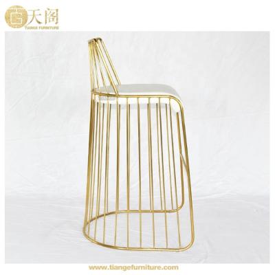 China Bar Stool Brides Veil Chair Stainless Steel Wire Upholstered Modern Brass Bar Stool for sale