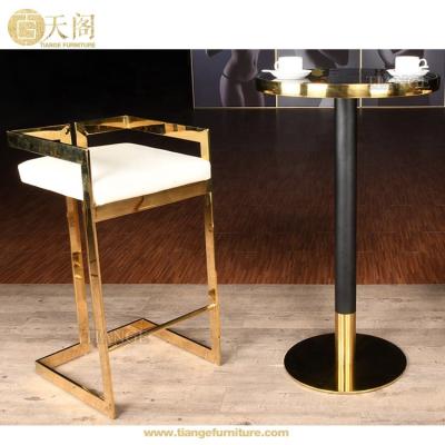 China Luxury Bar Stool Bar Furniture Gold Copper Chromed Metal Ritz Bar Stool for sale